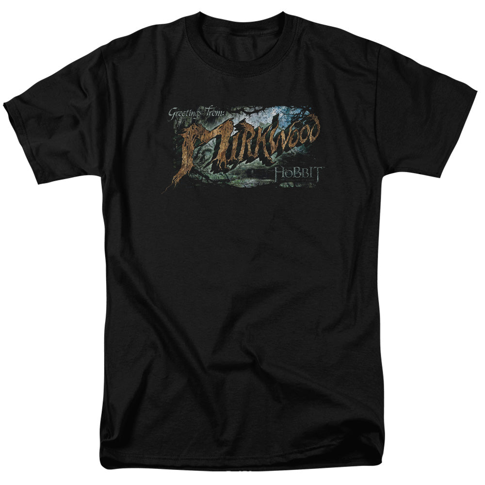 The Hobbit Greetings From Mirkwood Mens T Shirt Black