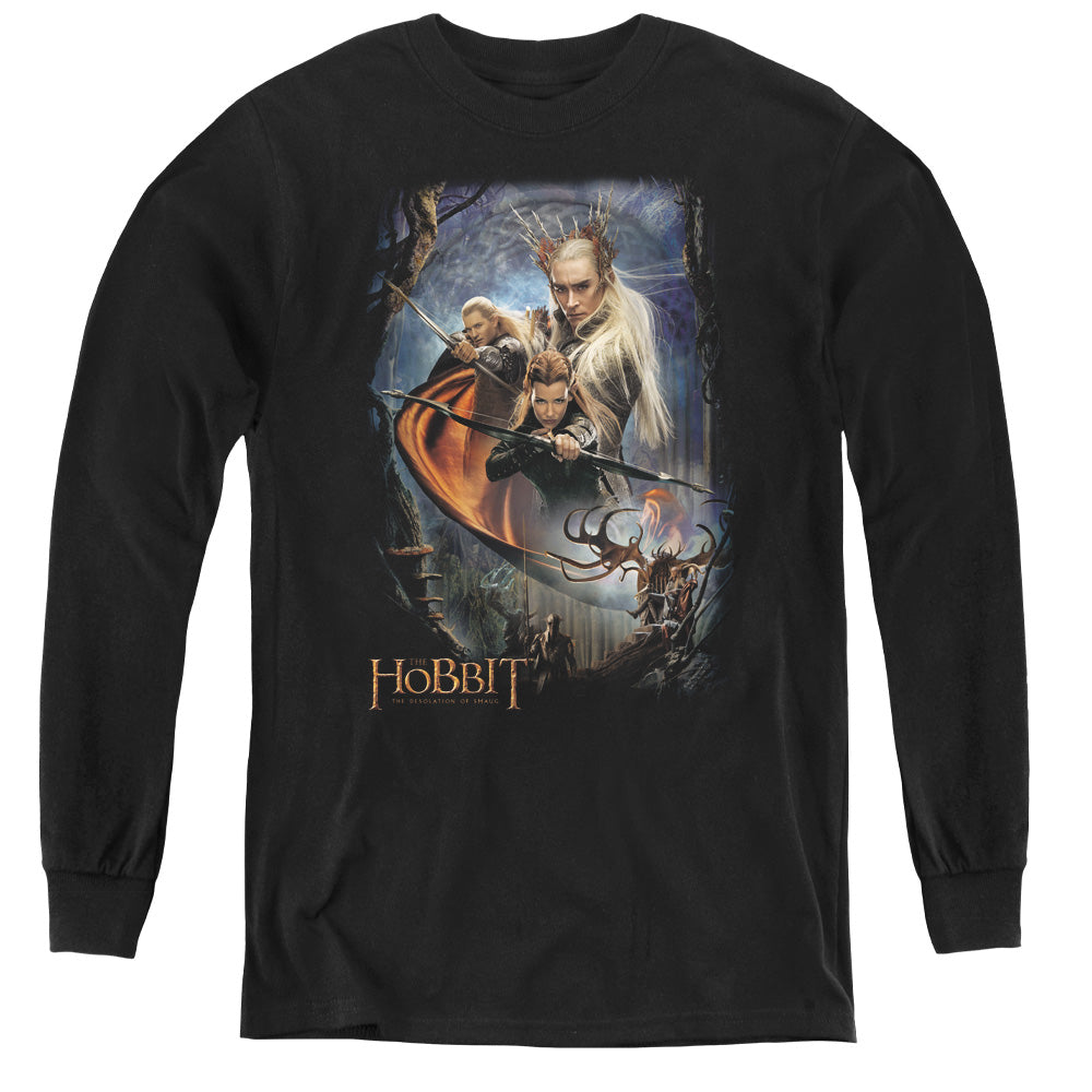 The Hobbit Thranduils Realm Long Sleeve Kids Youth T Shirt Black