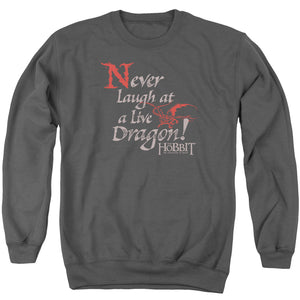 The Hobbit Never Laugh Mens Crewneck Sweatshirt Charcoal