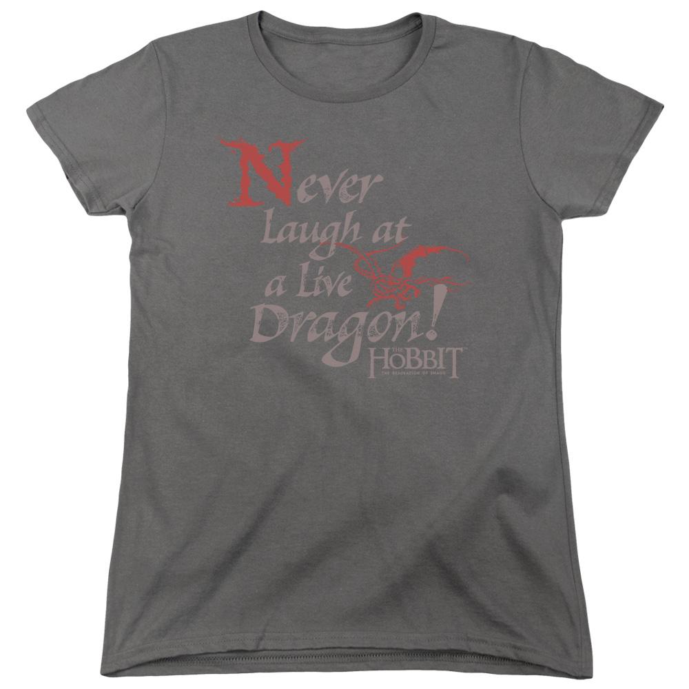 The Hobbit Never Laugh Womens T Shirt Charcoal