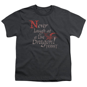 The Hobbit Never Laugh Kids Youth T Shirt Charcoal