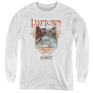 The Hobbit Laketown Long Sleeve Kids Youth T Shirt White