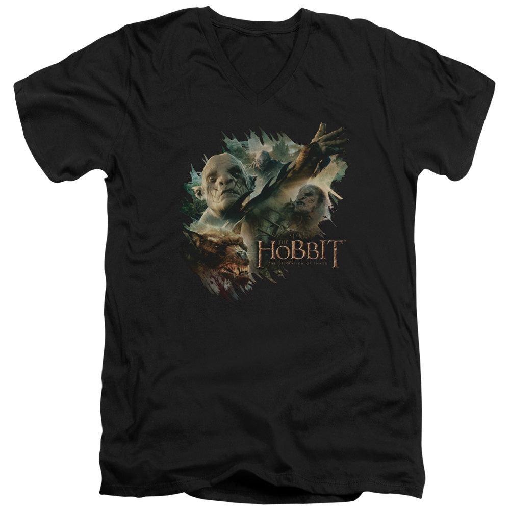 The Hobbit Baddies Mens Slim Fit V-Neck T Shirt Black