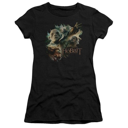 The Hobbit Baddies Junior Sheer Cap Sleeve Womens T Shirt Black