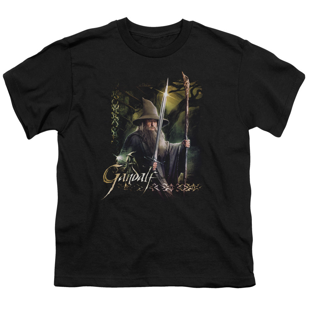 The Hobbit Sword and Staff Kids Youth T Shirt Black