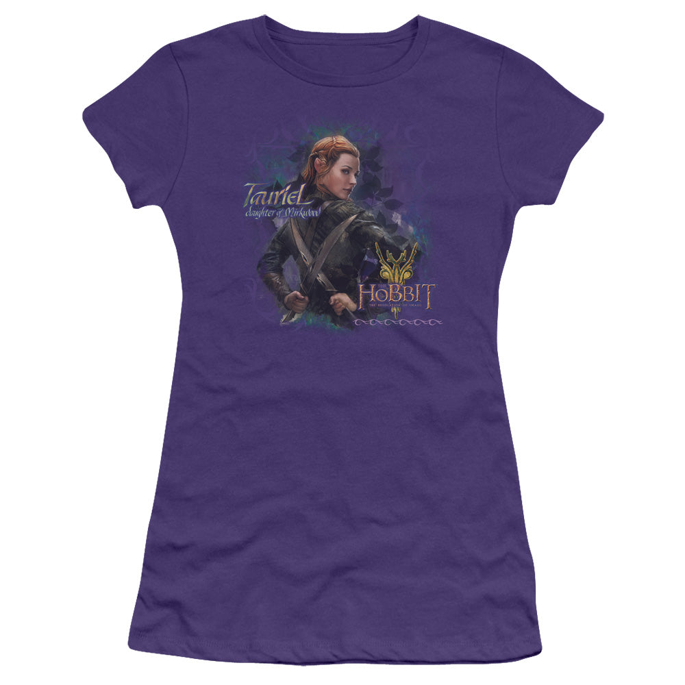 The Hobbit Daughter Junior Sheer Cap Sleeve Womens T Shirt Purple