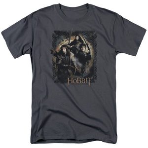The Hobbit Weapons Drawn Mens T Shirt Charcoal