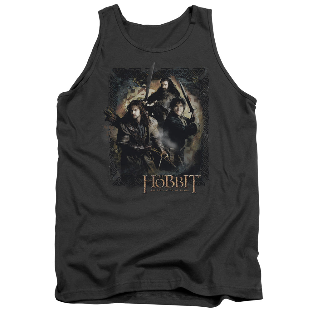 The Hobbit Weapons Drawn Mens Tank Top Shirt Charcoal