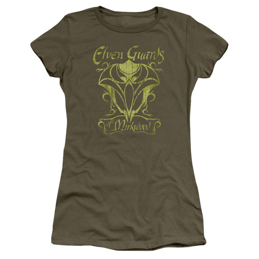 The Hobbit Guards of Mirkwood Junior Sheer Cap Sleeve Womens T Shirt Military Green