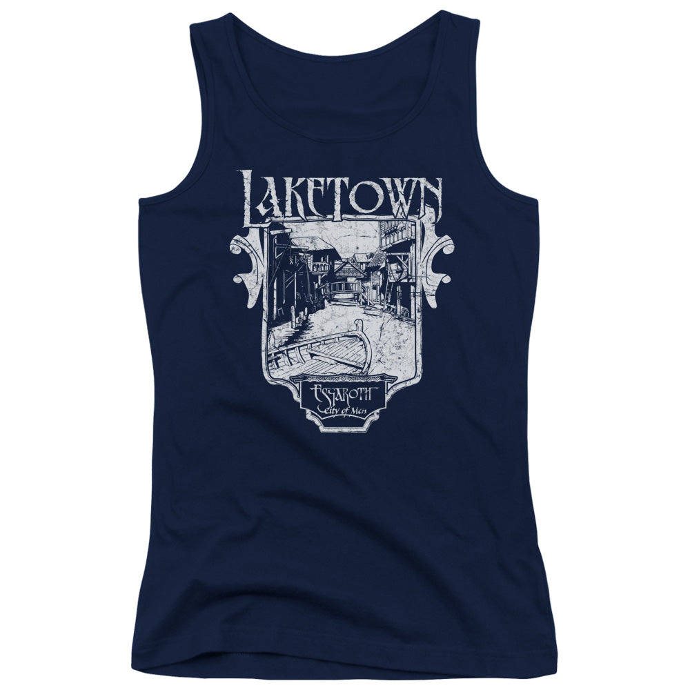 The Hobbit Laketown Simple Womens Tank Top Shirt Navy Blue