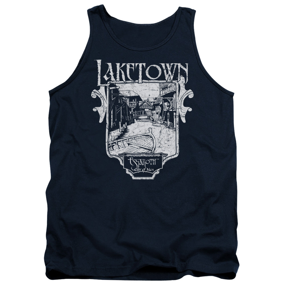 The Hobbit Laketown Simple Mens Tank Top Shirt Navy Blue