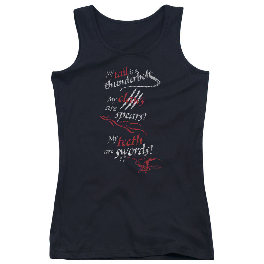 The Hobbit Tail Claws Teeth Womens Tank Top Shirt Black