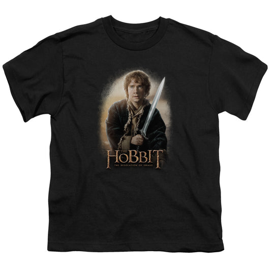The Hobbit Bilbo and Sting Kids Youth T Shirt Black