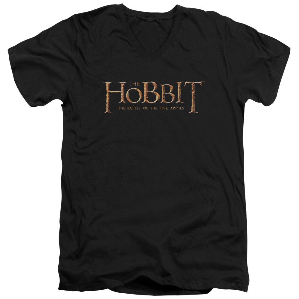 The Hobbit Logo Mens Slim Fit V-Neck T Shirt Black