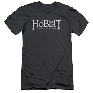 The Hobbit Ornate Logo Slim Fit Mens T Shirt Charcoal