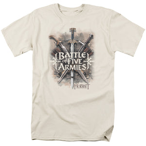 The Hobbit Battle of Armies Mens T Shirt Cream
