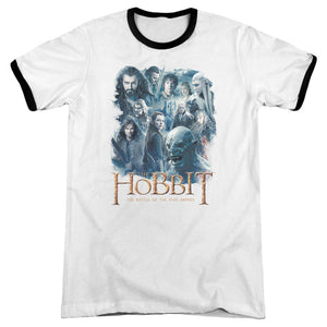 The Hobbit Main Characters Heather Ringer Mens T Shirt White Black