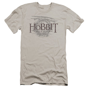The Hobbit Door Logo Premium Bella Canvas Slim Fit Mens T Shirt Silver
