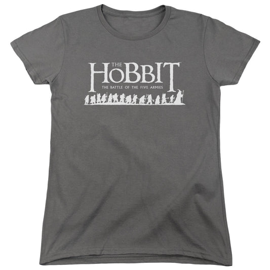 The Hobbit Walking Logo Womens T Shirt Charcoal