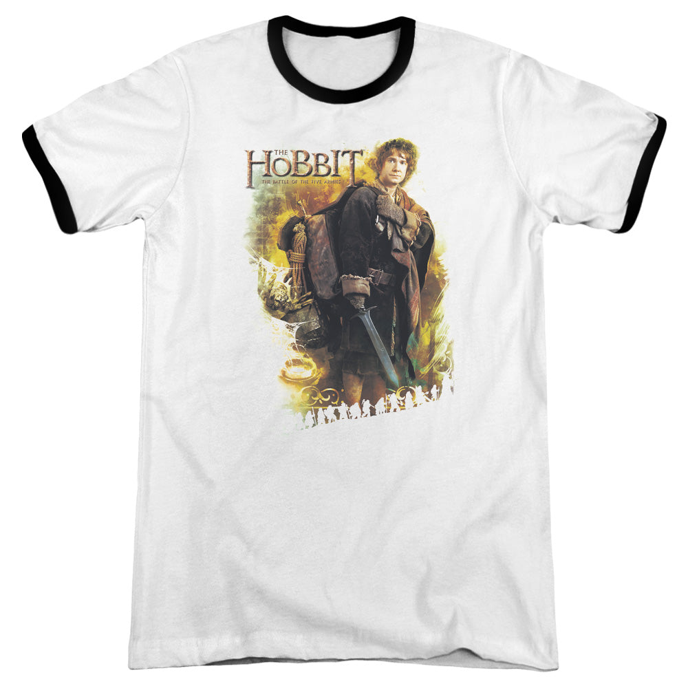 The Hobbit Bilbo Heather Ringer Mens T Shirt White