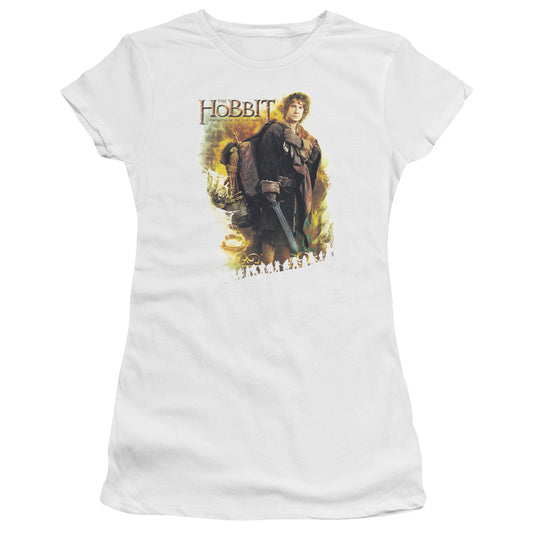 The Hobbit Bilbo Junior Sheer Cap Sleeve Womens T Shirt White