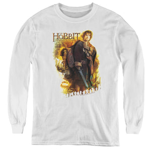 The Hobbit Bilbo Long Sleeve Kids Youth T Shirt White