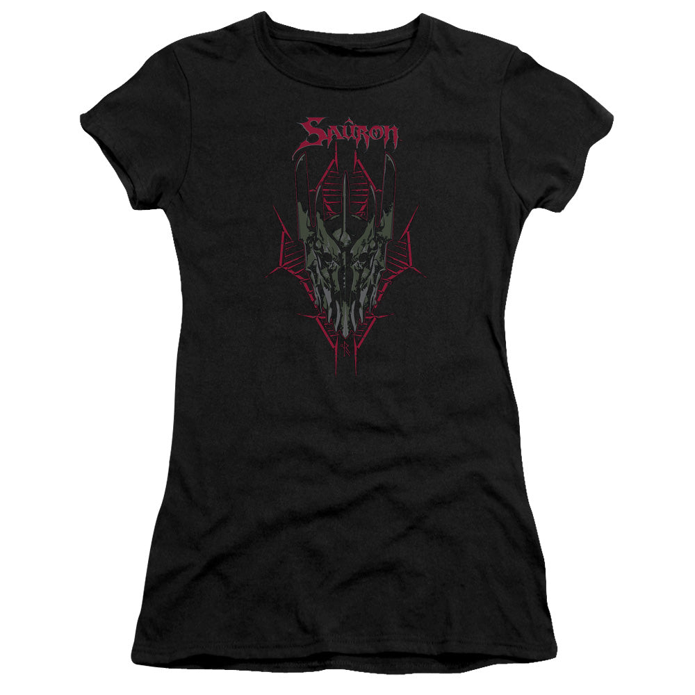 The Hobbit Evils Helm Junior Sheer Cap Sleeve Womens T Shirt Black