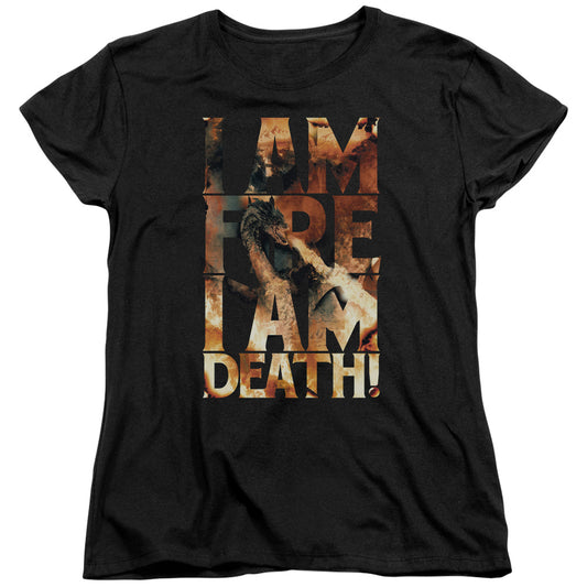 The Hobbit I Am Fire Womens T Shirt Black