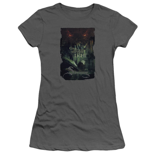 The Hobbit Taunt Junior Sheer Cap Sleeve Womens T Shirt Charcoal