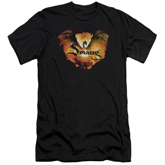 The Hobbit Reign in Flame Premium Bella Canvas Slim Fit Mens T Shirt Black