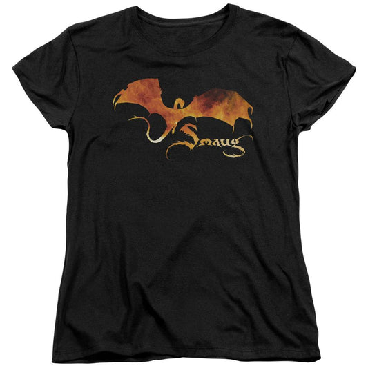 The Hobbit Aug on Fire Womens T Shirt Black