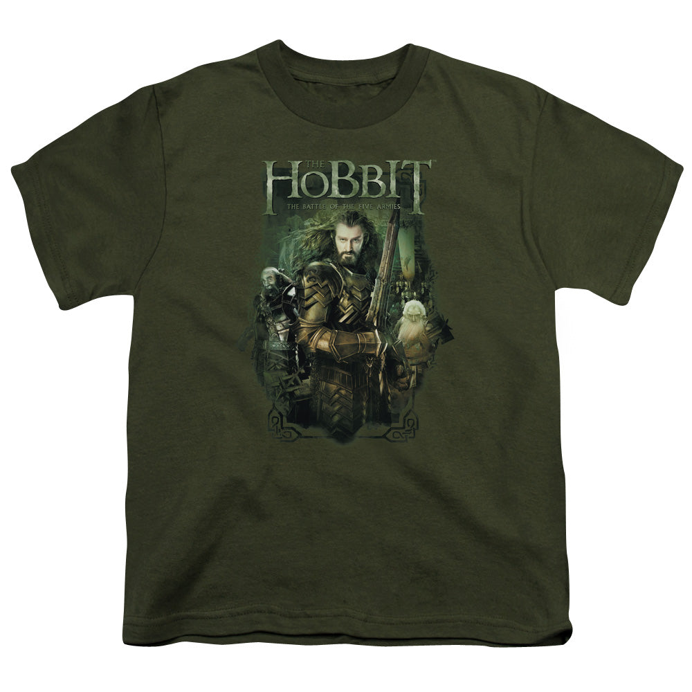 The Hobbit Thorin and Company Kids Youth T Shirt Military Green