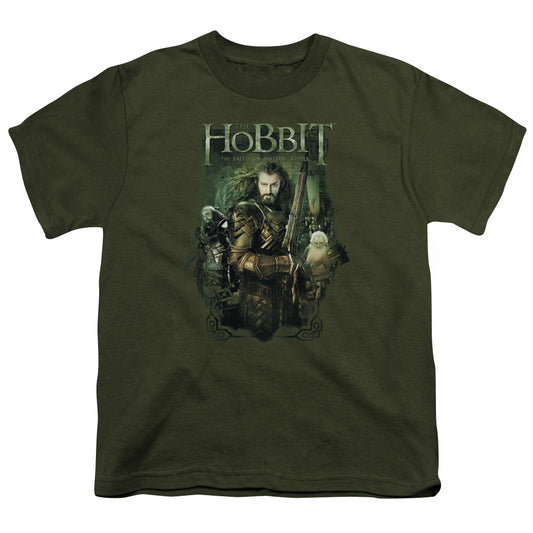 The Hobbit Thorin and Company Kids Youth T Shirt Military Green