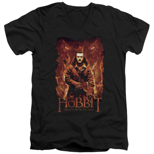 The Hobbit Fates Mens Slim Fit V-Neck T Shirt Black