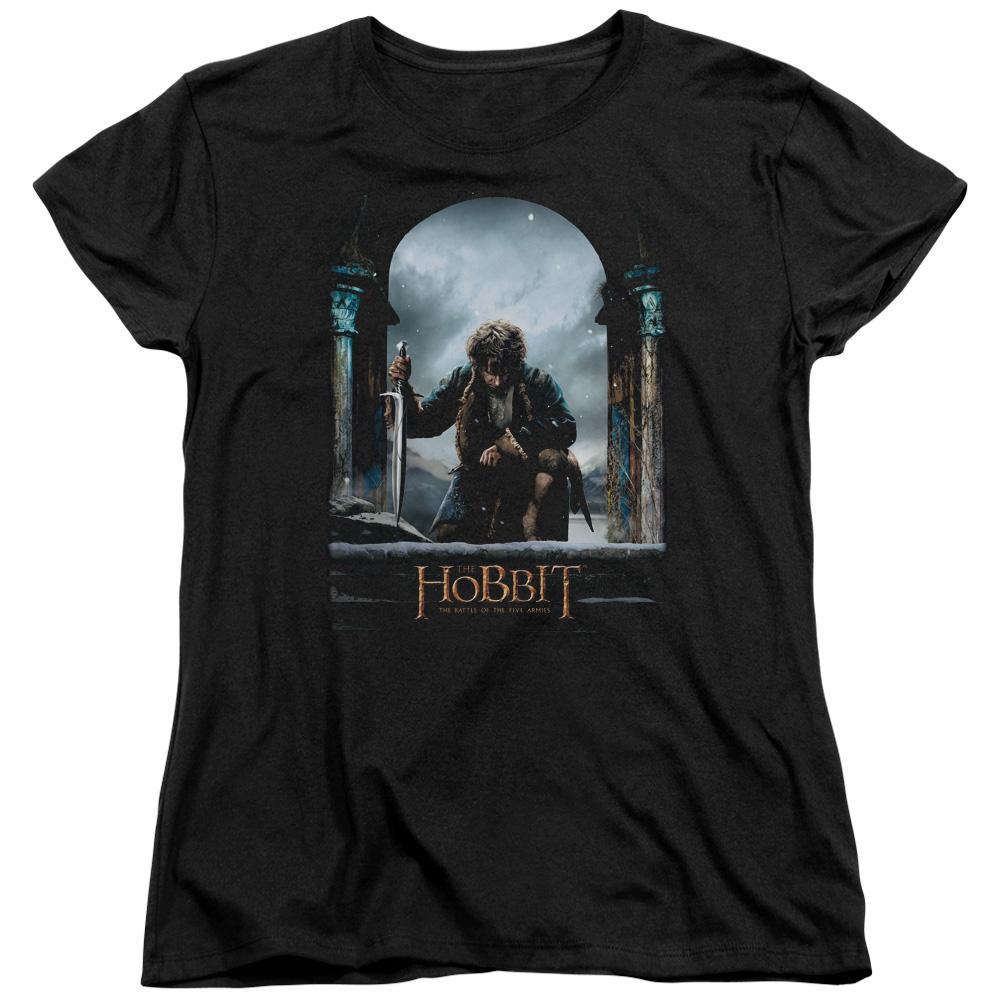 The Hobbit Bilbo Poster Womens T Shirt Black