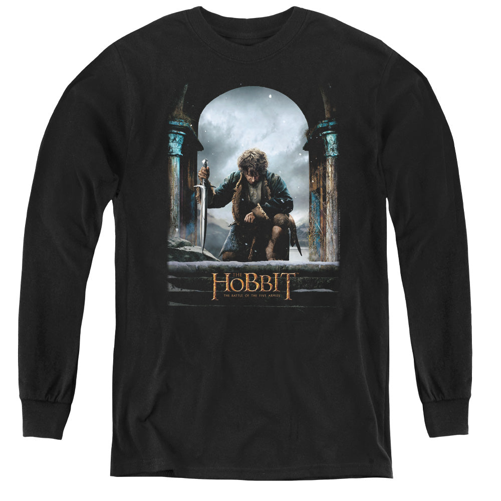 The Hobbit Bilbo Poster Long Sleeve Kids Youth T Shirt Black