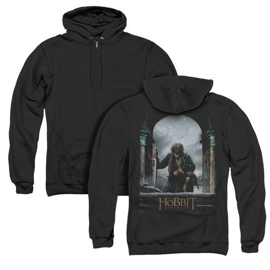 The Hobbit Bilbo Poster Back Print Zipper Mens Hoodie Black