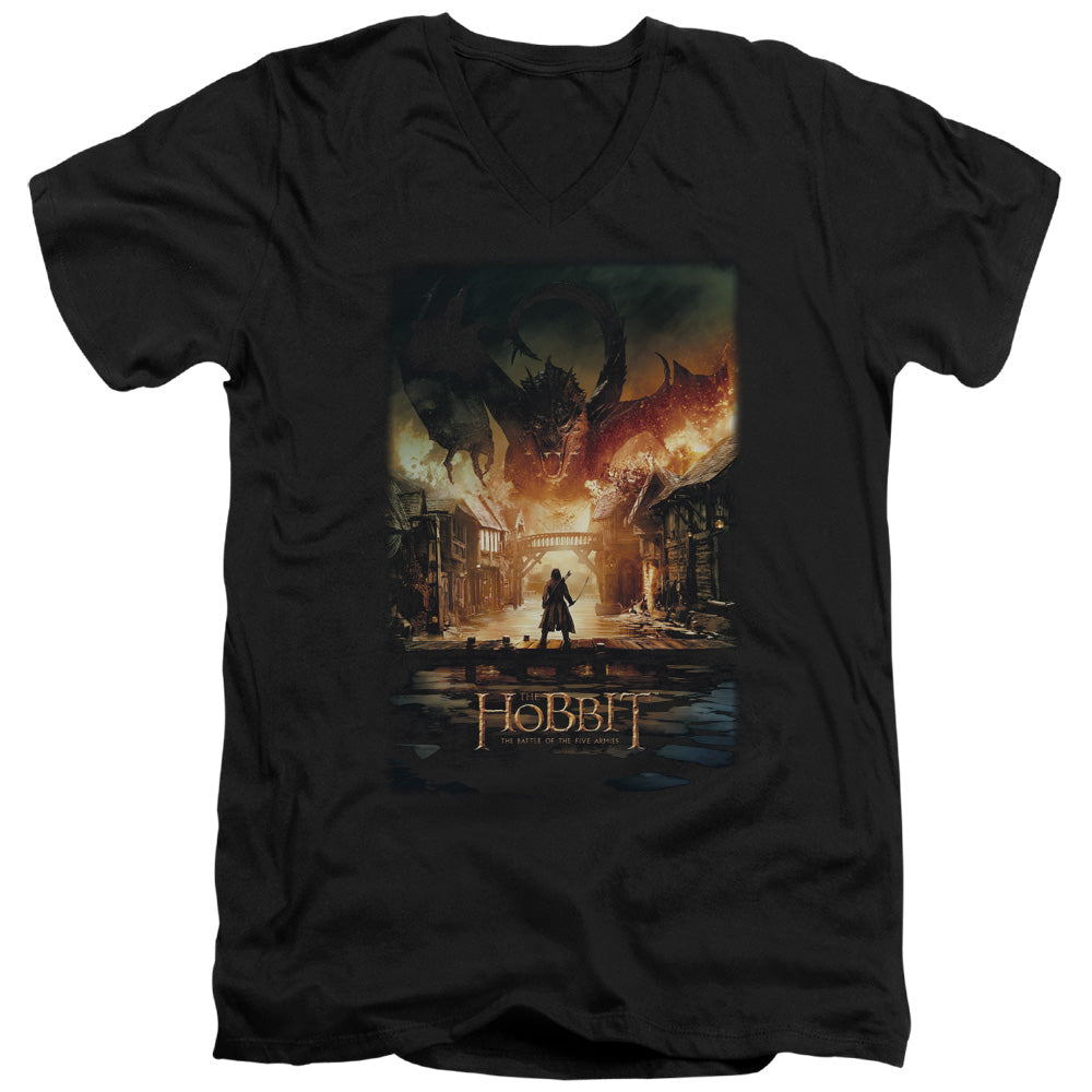 The Hobbit Aug Poster Mens Slim Fit V-Neck T Shirt Black