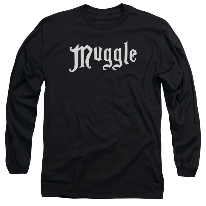 Harry Potter Muggle Mens Long Sleeve Shirt Black