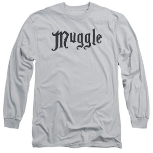 Harry Potter Muggle Mens Long Sleeve Shirt Silver