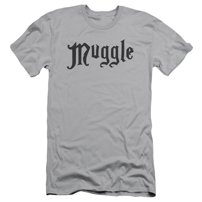 Harry Potter Muggle Premium Bella Canvas Slim Fit Mens T Shirt Silver