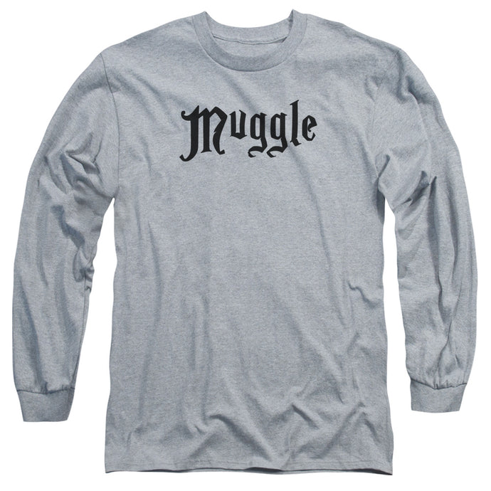 Harry Potter Muggle Mens Long Sleeve Shirt Athletic Heather