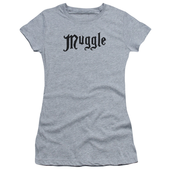Harry Potter Muggle Junior Sheer Cap Sleeve Womens T Shirt Athletic Heather