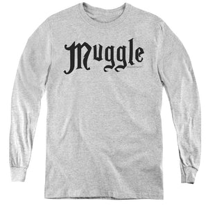 Harry Potter Muggle Long Sleeve Kids Youth T Shirt Athletic Heather