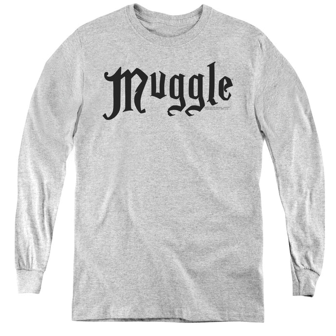 Harry Potter Muggle Long Sleeve Kids Youth T Shirt Athletic Heather