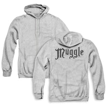 Load image into Gallery viewer, Harry Potter Muggle Back Print Zipper Mens Hoodie Athletic Heather