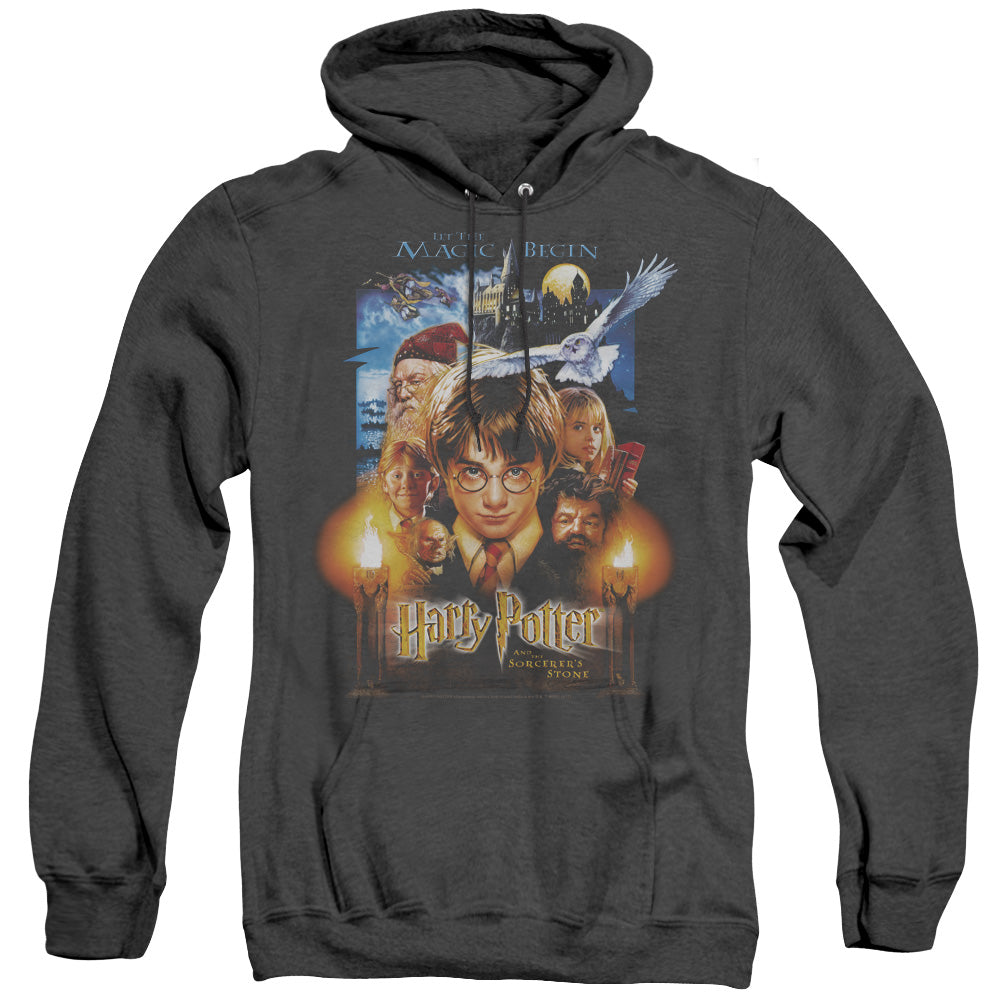 Harry Potter Movie Poster Mens Heather Hoodie Black Officially Licensed
