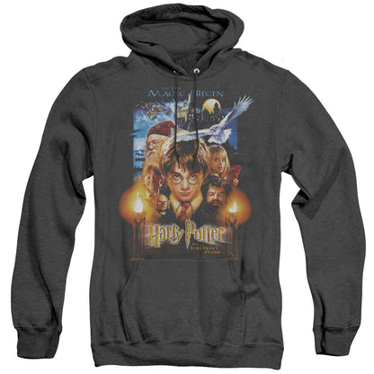 Harry Potter Movie Poster Mens Heather Hoodie Black Officially Licensed