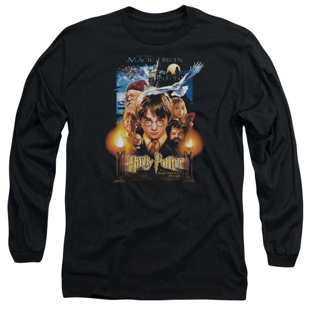 Harry Potter Movie Poster Mens Long Sleeve Shirt Black