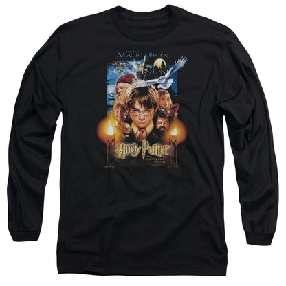 Harry Potter Movie Poster Mens Long Sleeve Shirt Black